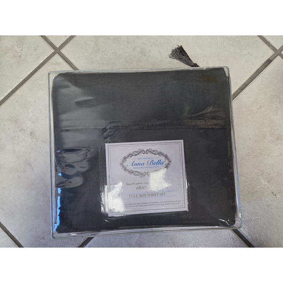 The Original Anna Bella 1800 Series Bedding 4-Piece Sheet Set Full Dark Gray - Picture 1 of 6